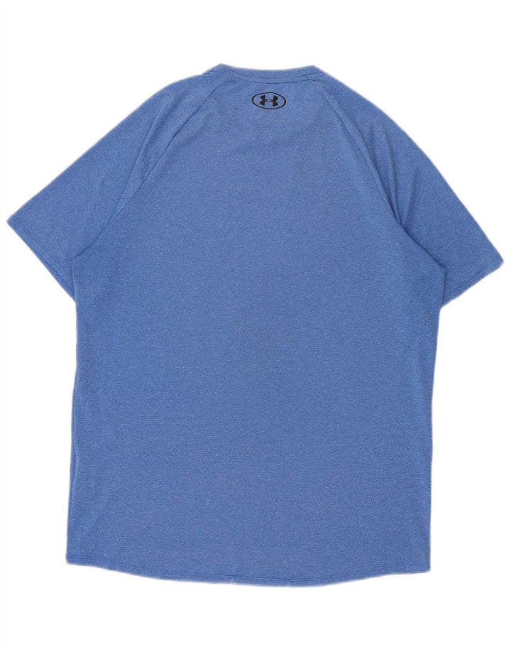 Camiseta masculina Under Armour poliéster manchado azul médio