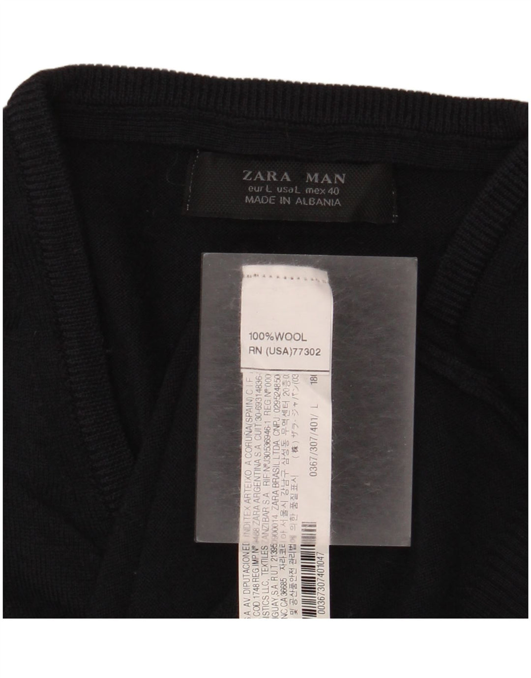 Regata masculina ZARA com colete grande de lã azul marinho