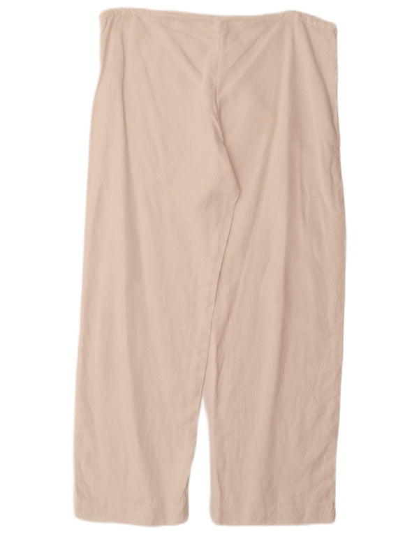 Calça casual reta feminina vintage W34 L29 branca