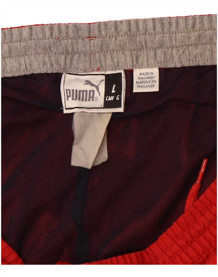Calça de treino masculina Puma grande vermelha