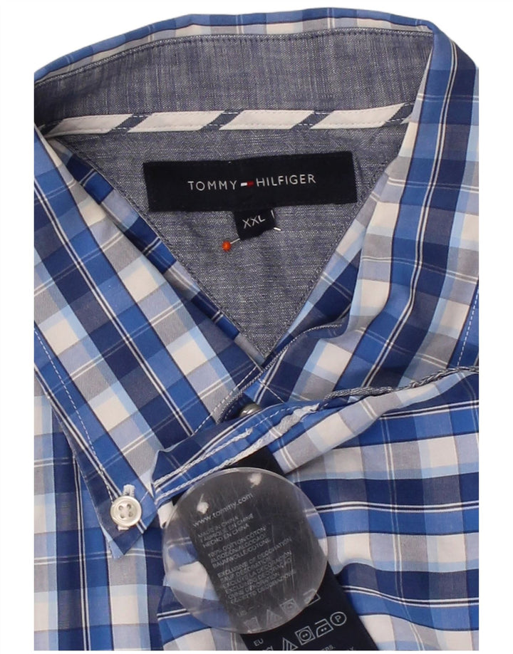 Camisa masculina TOMMY HILFIGER 2XL algodão xadrez azul