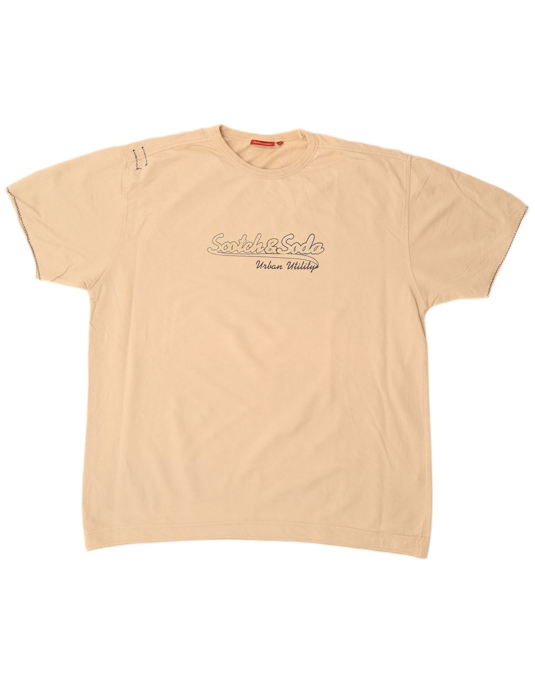 SCOTCH & SODA Moletom masculino gráfico de manga curta Jumper XL de algodão bege