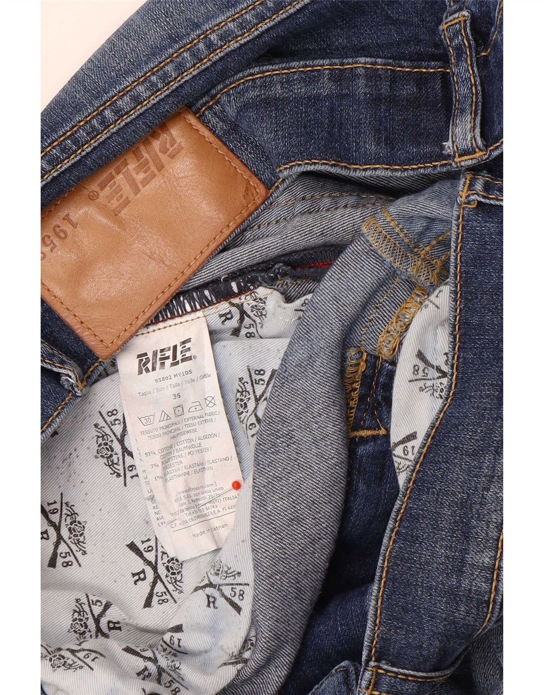 Rifle Masculino Slim Jeans W36 L34 Azul Algodão