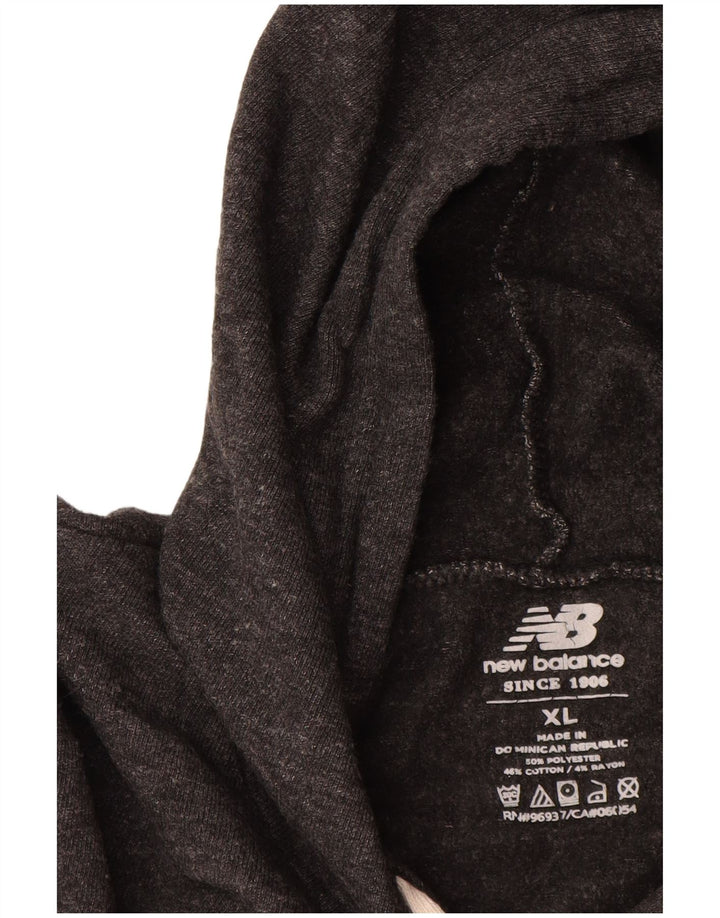 NEW BALANCE Suéter masculino com capuz gráfico de manga curta XL cinza poliéster