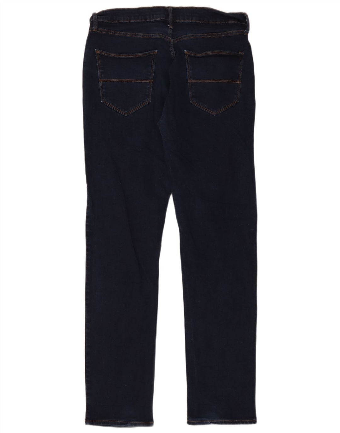 Jeans cônicos masculinos Marks & Spencer W34 L33 algodão azul marinho