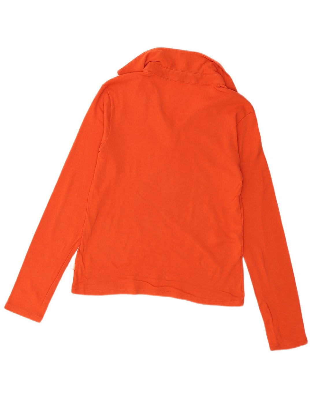 Polo feminino de manga comprida Benetton UK 12 médio laranja
