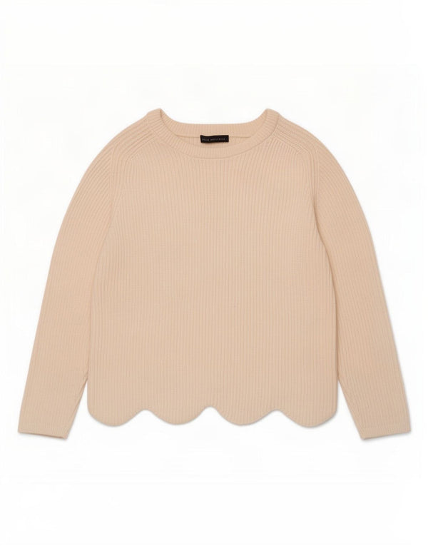 Suéter feminino Marks & Spencer com gola canoa UK 20 2XL algodão branco