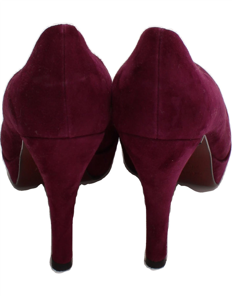 PIED A TERRE Womens Suede Pump Heels UK Size 7 Maroon Suede Vintage Pied A Terre and Second-Hand Pied A Terre from Messina Hembry 