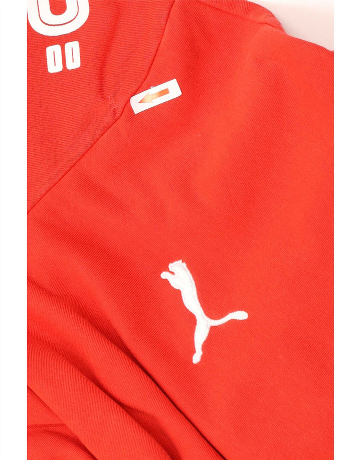 Puma Mens Graphic Hoodie Jumper Médio Vermelho