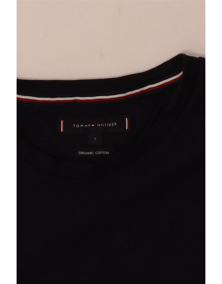 Camiseta masculina Tommy Hilfiger top pequeno algodão azul marinho