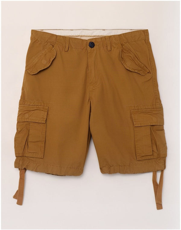 Airwalk Mens Cargo Shorts Pequeno W34 Algodão Bege