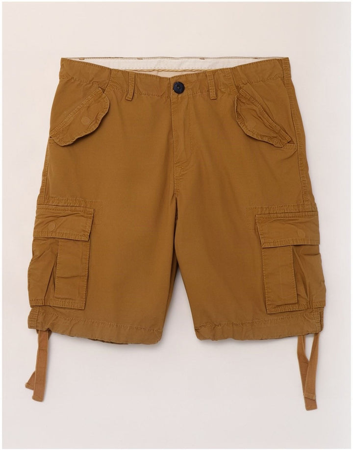 Airwalk Mens Cargo Shorts Pequeno W34 Algodão Bege