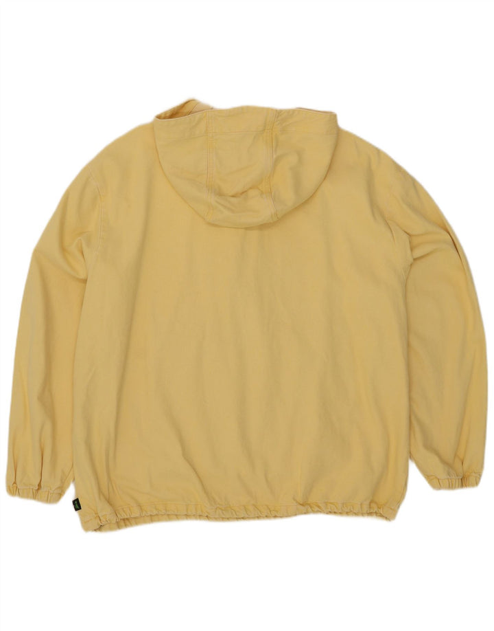 Jaqueta jeans masculina com capuz Levi's UK 40 grande algodão amarelo