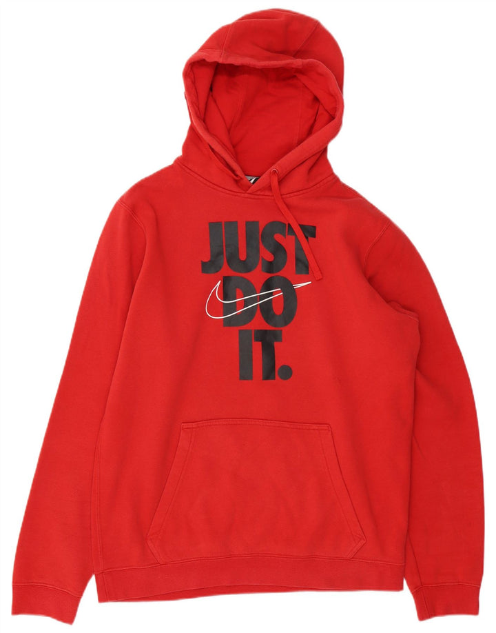 NIKE Mens Graphic Hoodie Jumper Médio Algodão Vermelho