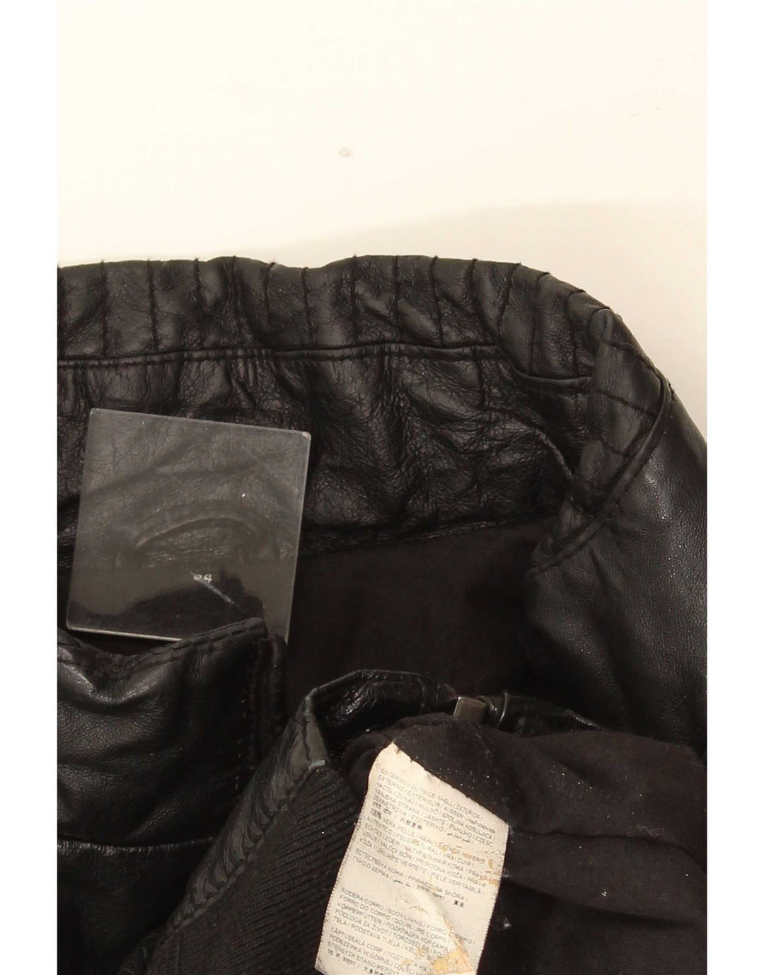 Jaqueta de couro masculina vintage IT 54 2XL preta