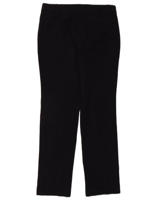 Calça feminina reta casual Marks & Spencer Reino Unido 12 médio W30 L30 preta