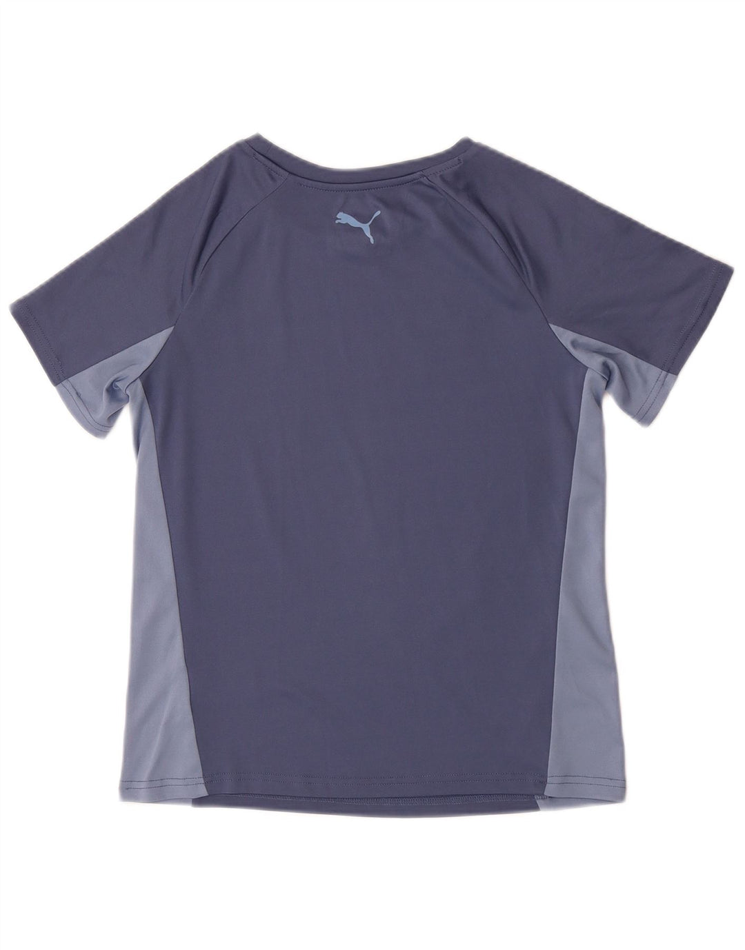 Camiseta feminina Puma com estampa gráfica UK 12 poliéster bloco colorido azul médio