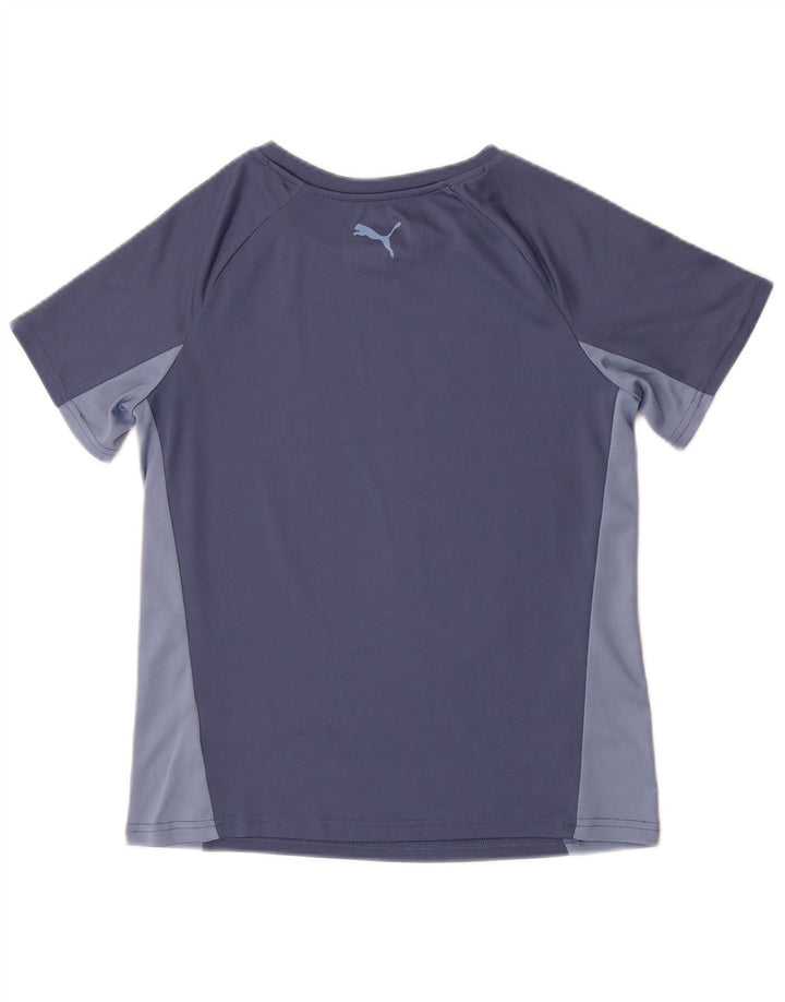 Camiseta feminina Puma com estampa gráfica UK 12 poliéster bloco colorido azul médio