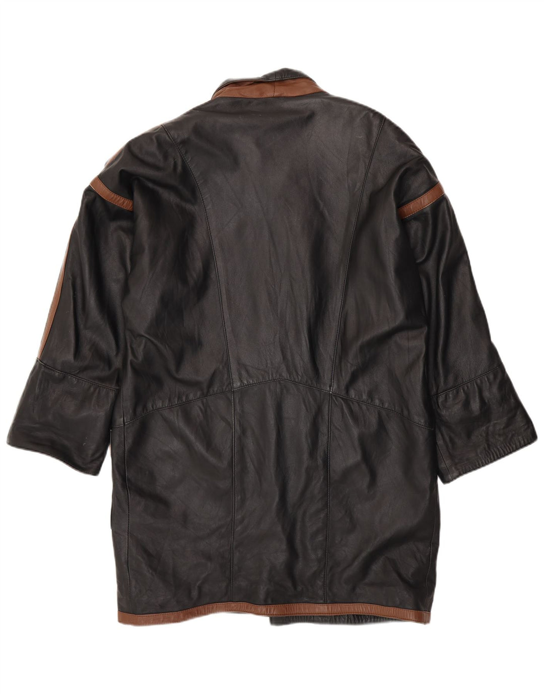 Casaco de couro masculino VINTAGE UK 40 grande bloco colorido preto