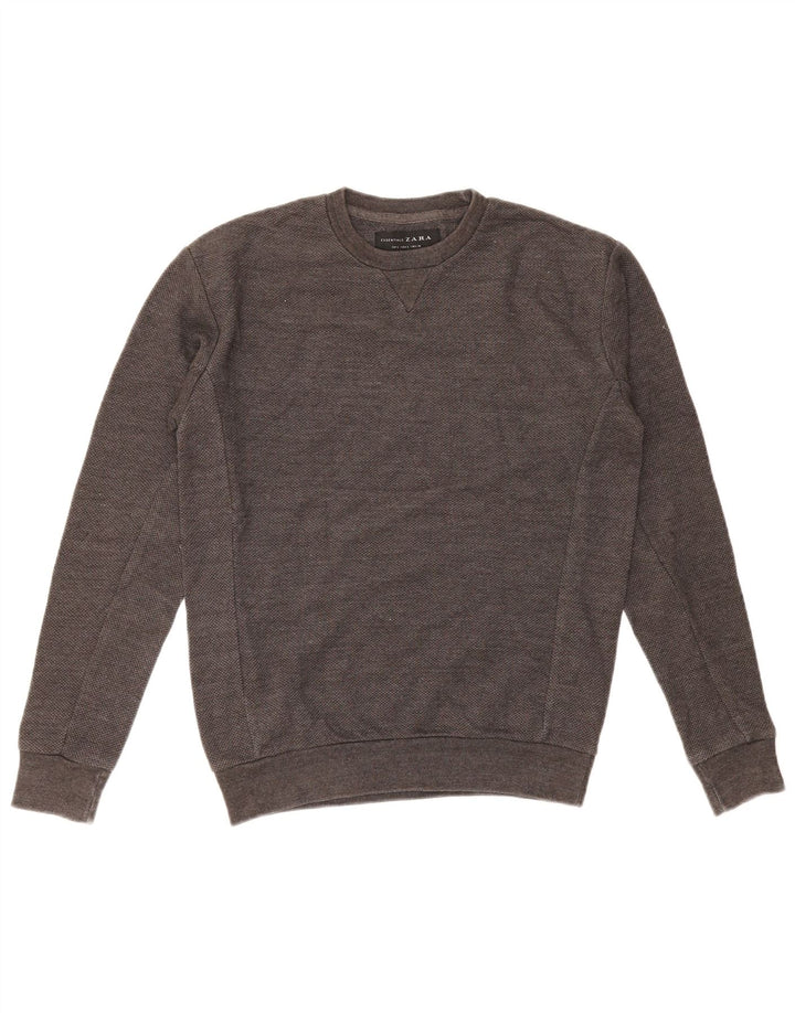 ZARA moletom masculino jumper pequeno cinza algodão