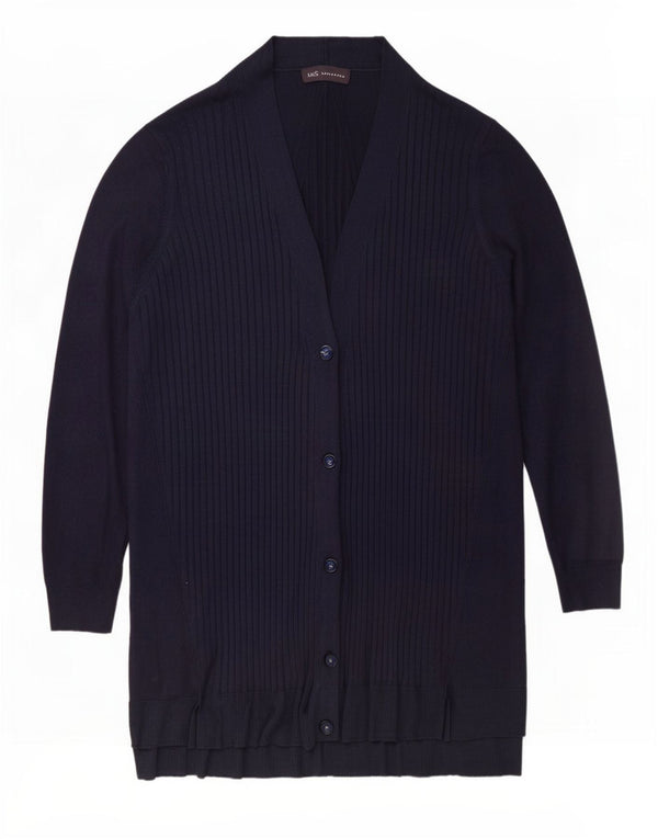 Suéter cardigã feminino Marks & Spencer Longline UK 18 XL azul marinho viscose