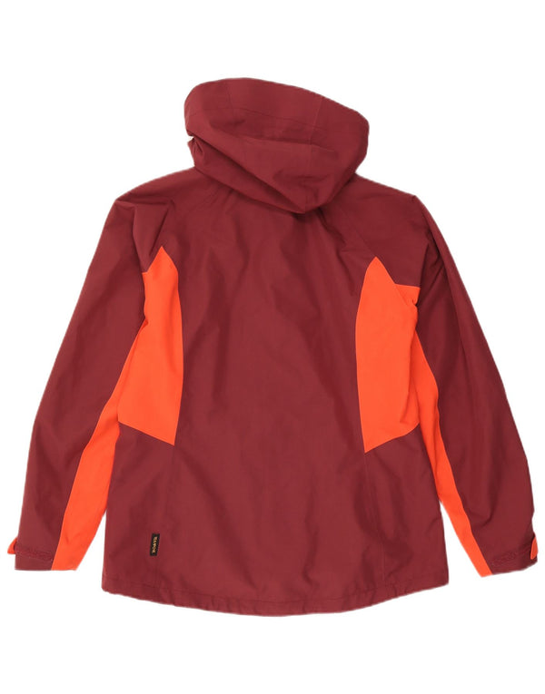 Jaqueta de chuva feminina Jack Wolfskin UK 10/12 médio Borgonha Colourblock