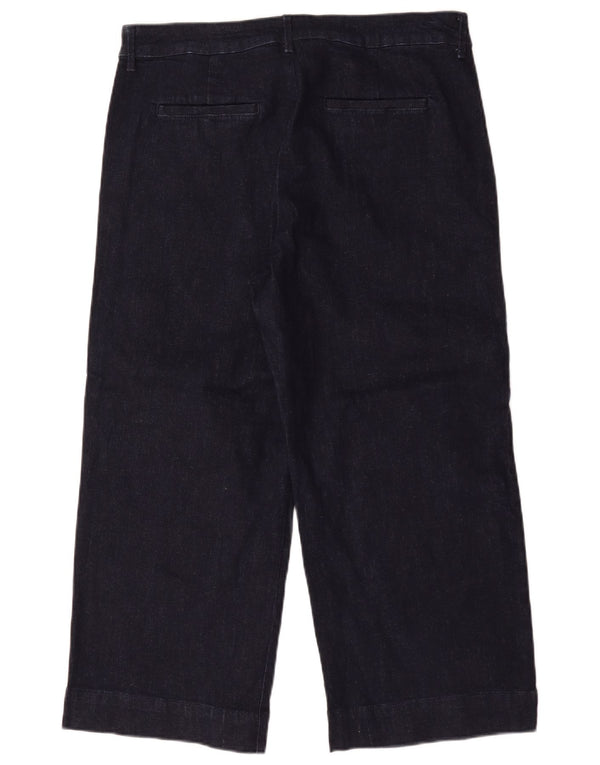 Calça jeans feminina Marks & Spencer de cintura alta cortada UK 18 XL W36 L26 azul marinho