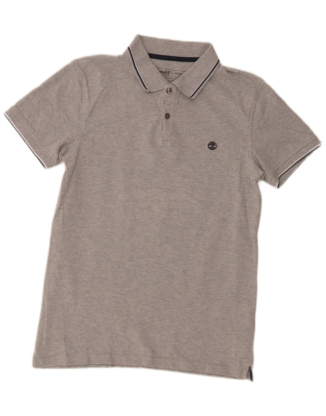 Camisa polo masculina Timberland Slim Fit cinza médio algodão