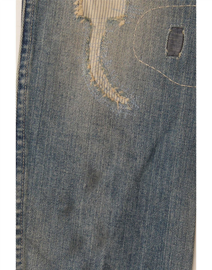 Wrangler Mens Jeans retos desgastados W29 L32 azul patchwork algodão