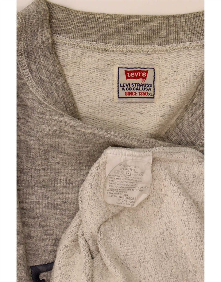 Moletom gráfico masculino Levi's Jumper XL cinza manchado de algodão