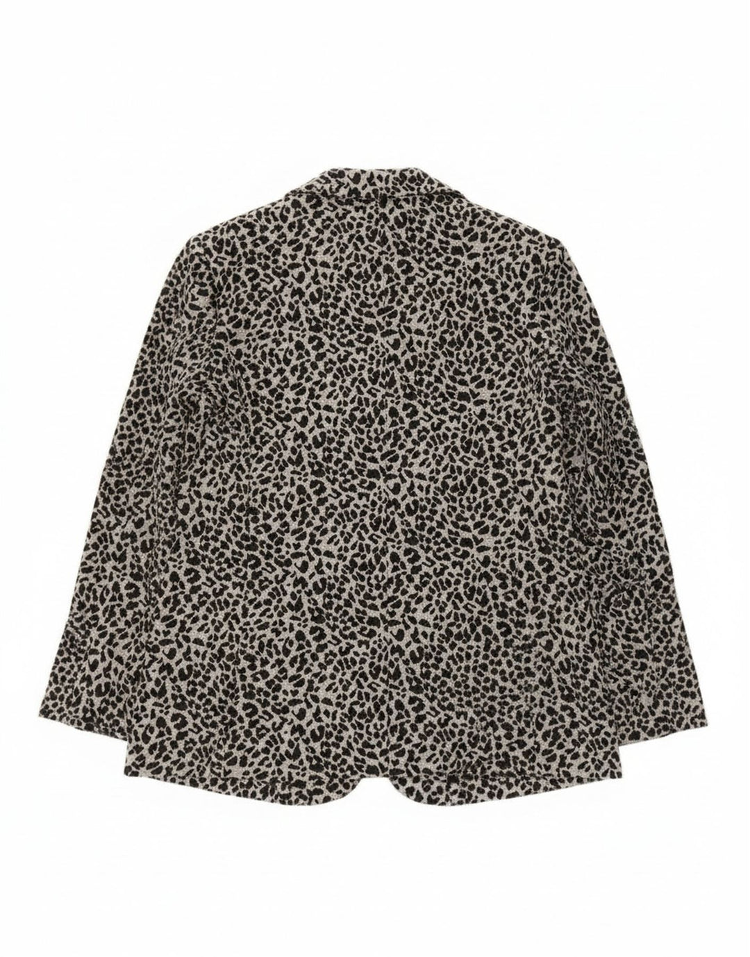 Jaqueta blazer aberta feminina da Marks & Spencer Reino Unido 14 cinza médio com estampa animal