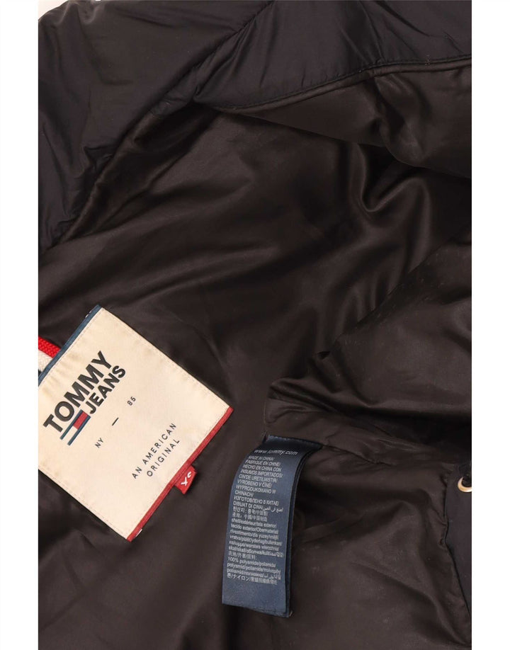 Jaqueta acolchoada masculina Tommy Hilfiger UK 34 XS poliamida preta