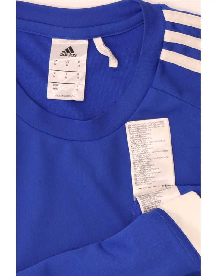Adidas Masculino Climalite Camiseta Top Médio Azul Colourblock Poliéster