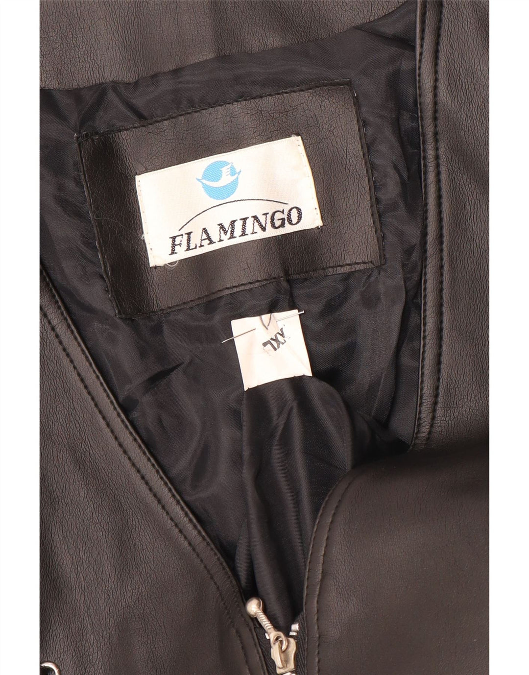 Colete de couro feminino vintage UK 20 2XL preto