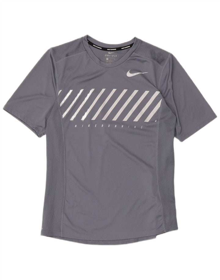 Camiseta Nike Masculina Dri Fit Graphic Top Pequeno Poliéster Cinza