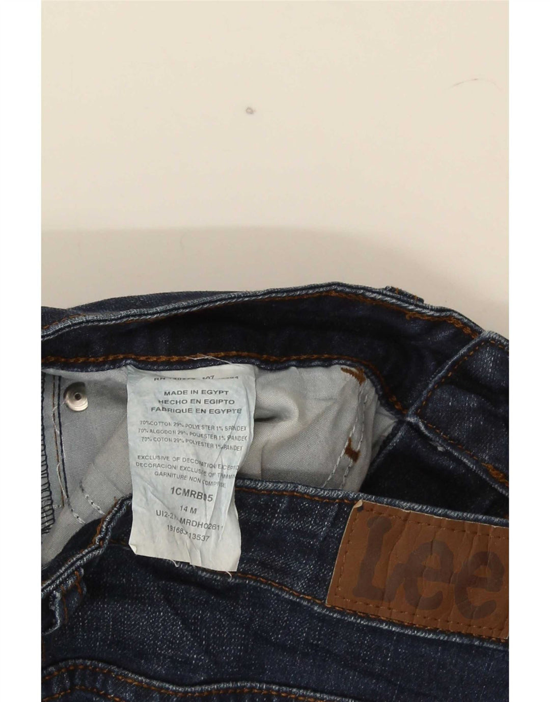 Shorts jeans Lee Boys 13-14 anos W30 algodão azul