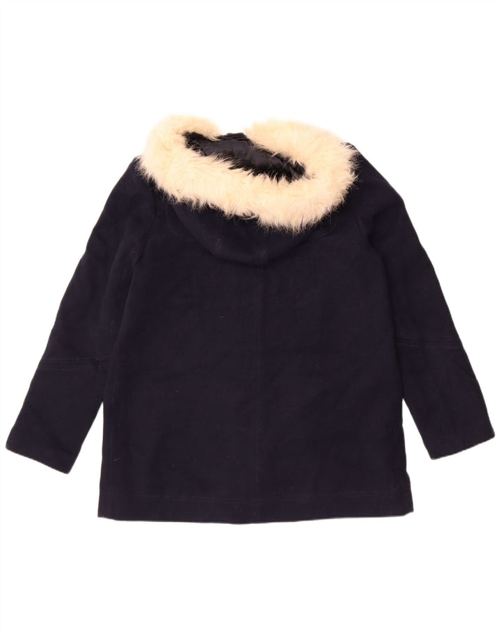 Jaqueta Parka feminina com capuz grande Topshop Reino Unido 10 pequena azul marinho
