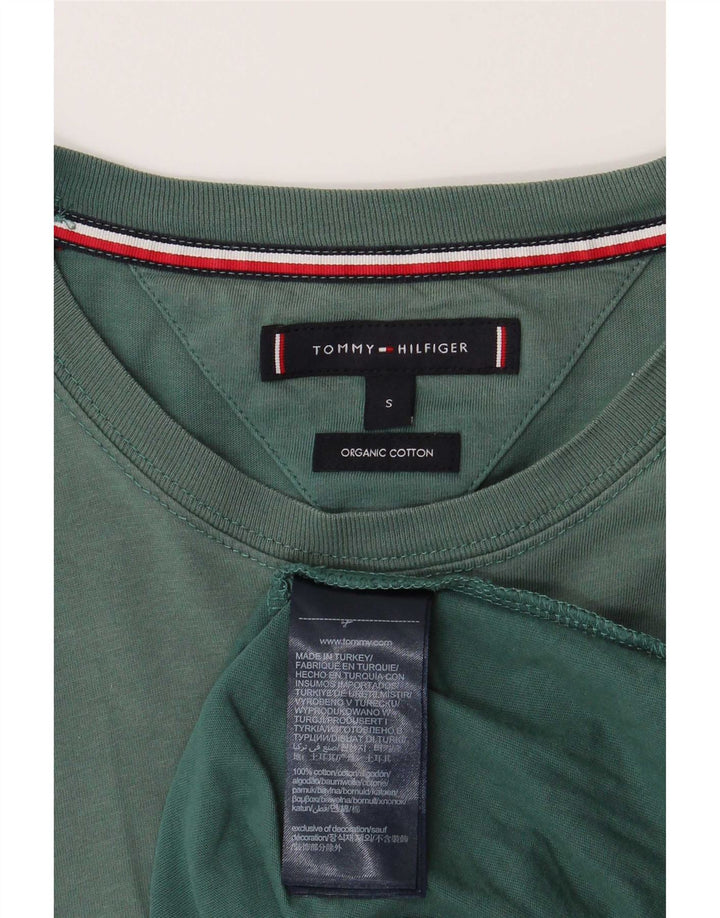 Camiseta masculina Tommy Hilfiger top pequeno algodão verde