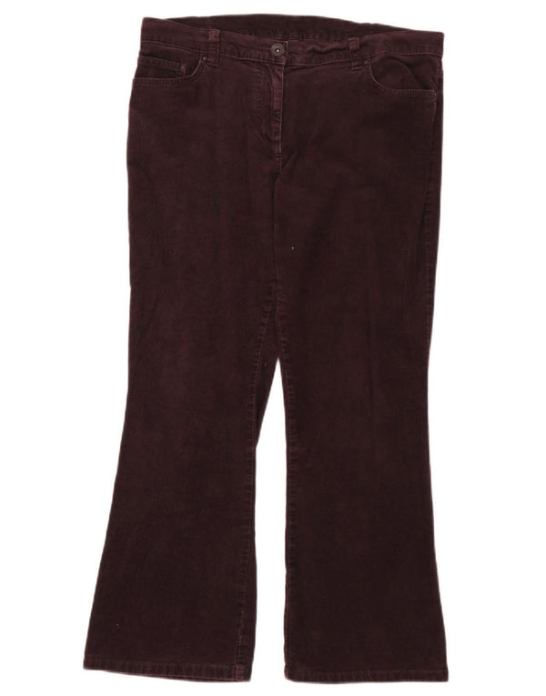 Calça feminina de veludo Marks & Spencer Reino Unido 14 grande W32 L26 Borgonha