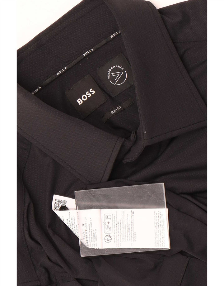 Camisa masculina Hugo Boss Slim Fit tamanho 40 poliamida preta média