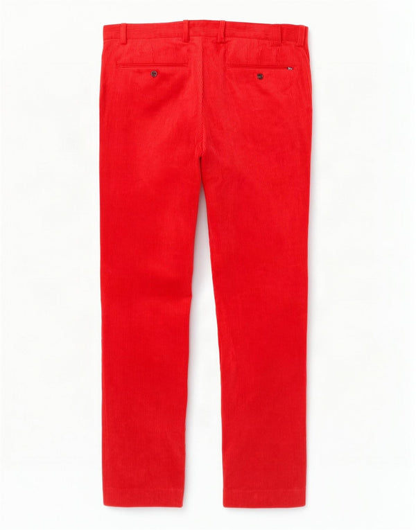 Polo Ralph Lauren Mens Slim Fit Calças de veludo W38 L32 Algodão Vermelho