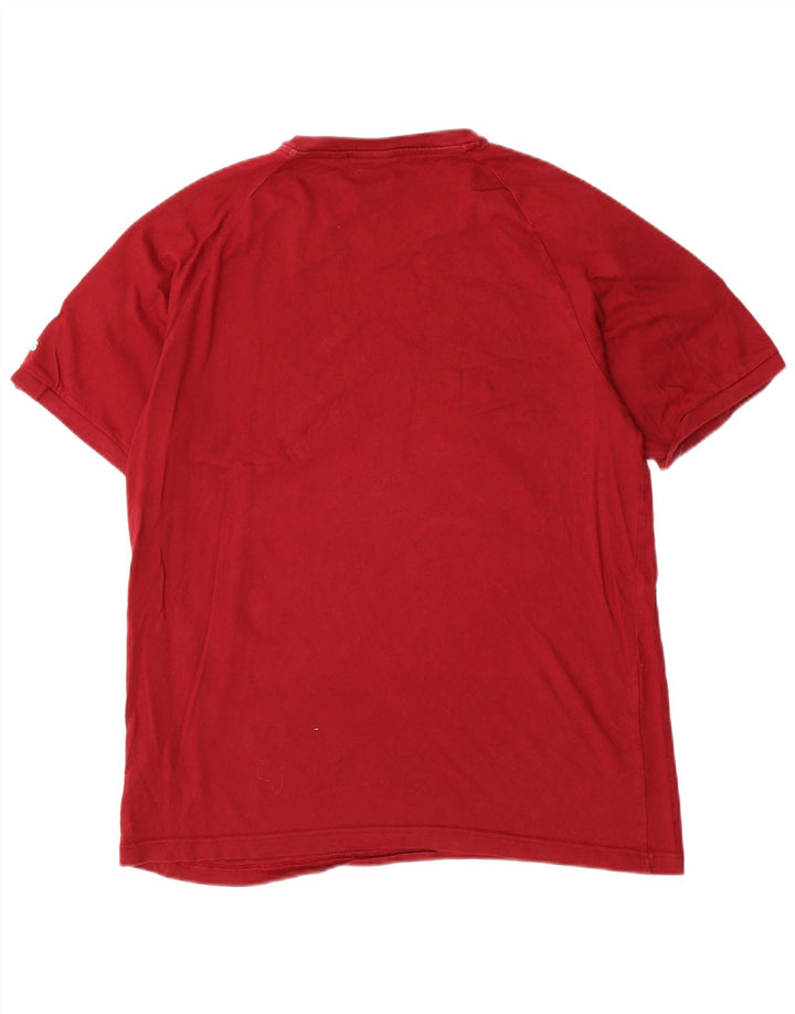 Adidas Mens Graphic T-Shirt Top Médio Algodão Borgonha