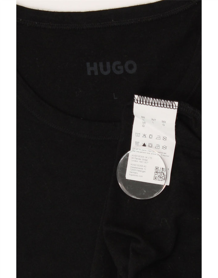 Camiseta masculina Hugo Boss grande algodão preto