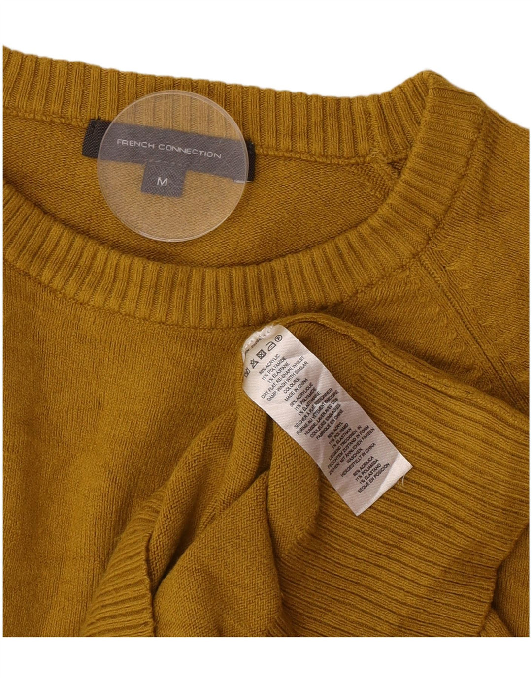 Suéter feminino com gola canoa French Connection UK 12 amarelo médio