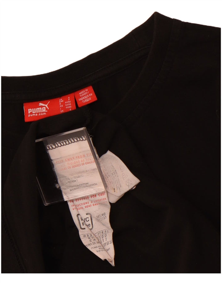 Camiseta feminina PUMA com estampa gráfica UK 10 pequena algodão preto