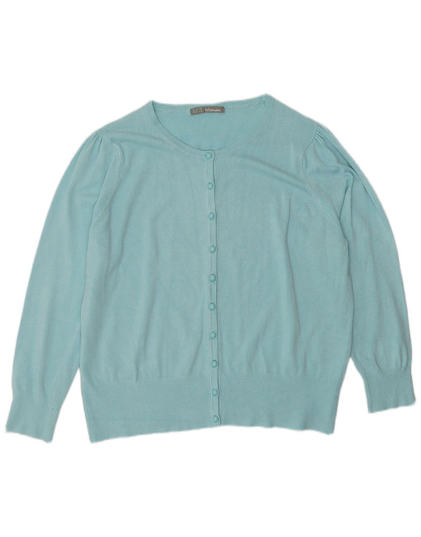 Suéter cardigã feminino Marks & Spencer UK 20 2XL azul viscose
