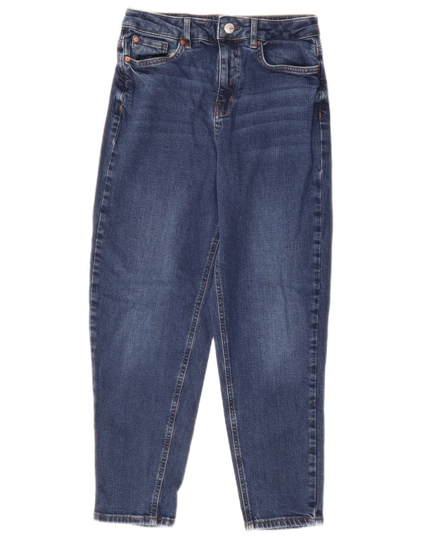 Marks & Spencer Womens Mom High Rise Tapered Jeans UK 10 Small W28 L26 Blue