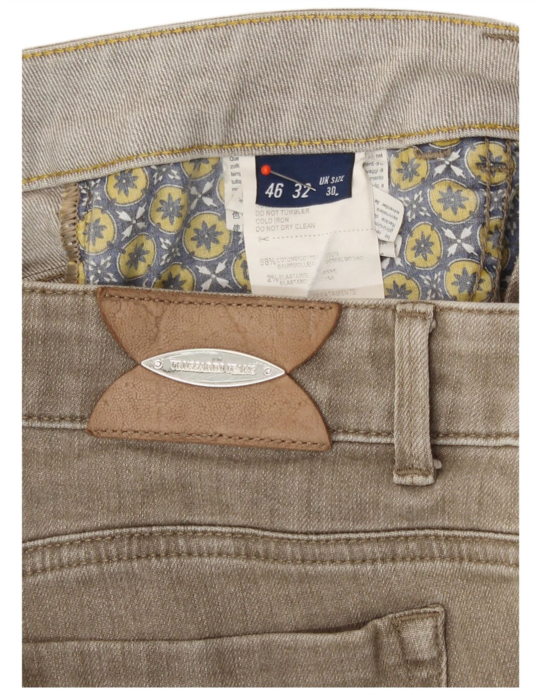 Trussardi Jeans Slim Feminino W30 L29 Algodão Bege