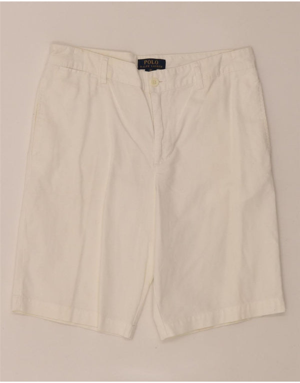 Polo Ralph Lauren Meninos Chino Shorts 15-16 Anos W30 Algodão Branco