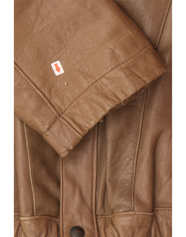 Jaqueta de couro masculina vintage UK 38 marrom médio